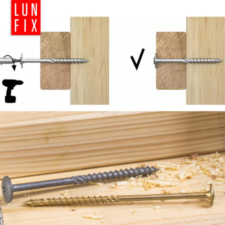 Wkręty ciesielskie talerzowe 8x180 do drewna WKCP 50szt.