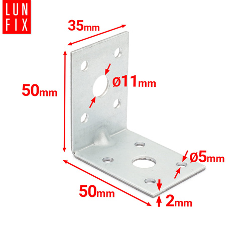 Kątownik z przetłoczeniem KPL12 50x50x35x2,0 1szt.