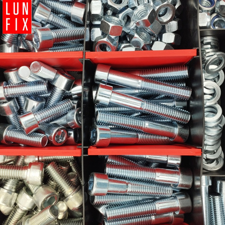 Zestaw śrub imbus, nakrętek, podkładek M12 (390el)