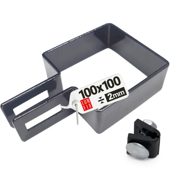 Obejma końcowa początkowa 100x100 mm grafitowa komplet