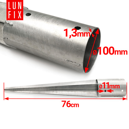 Podstawa słupa wbijana okrągła 100mm 1szt.