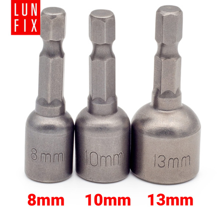 Bit końcówka magnetyczna nasadka 8/10/13mm 1/4"