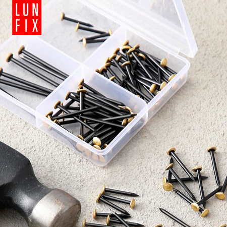 Gwoździe ozdobne do obrazków 2x20 mm złota szeroka główka 100szt.