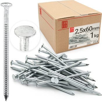 Gwoździe pierścieniowe 2,5x60 mm ocynkowane 1kg