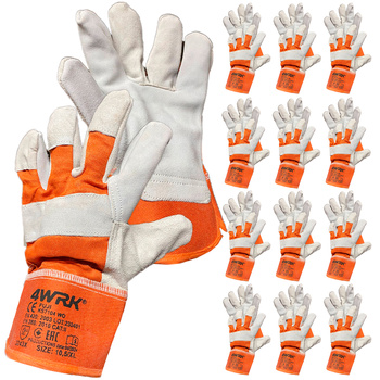 Rękawice robocze z dwoiny skórzanej wzmacniane 10 XL 12szt.