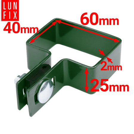 Obejma końcowa początkowa 40x60 mm zielona komplet