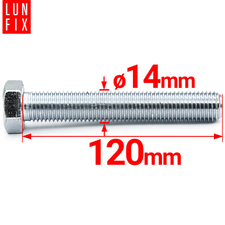 Śruba sześciokątna M14x120 ocynkowana DIN 933 klasa 8.8 1kg