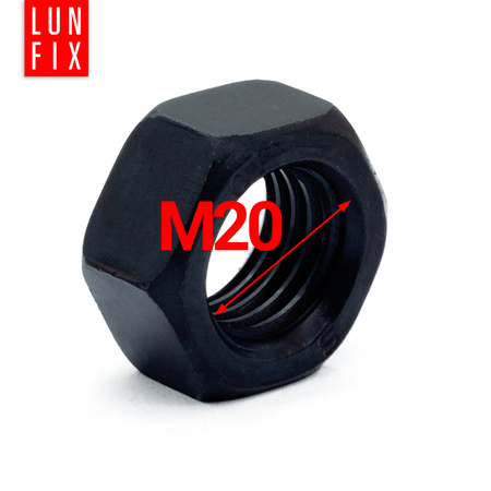 Nakrętka sześciokątna M20 DIN 934 klasa 10 czarna 1kg