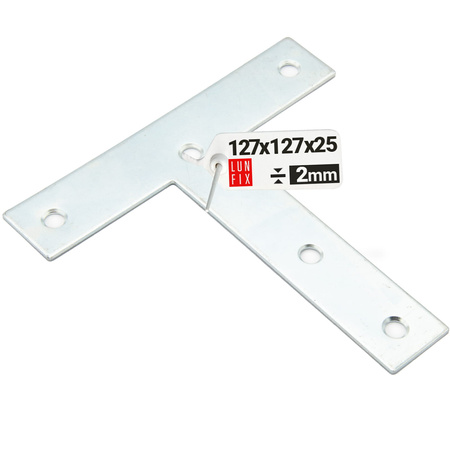 Łącznik płaski typu "T" 127x127x25x2,0 mm KT127 1szt.