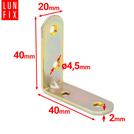 Kątownik meblowy 40x40x20x2 KR4 1szt.