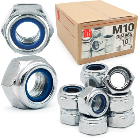 Nakrętka samokontrująca M10 DIN985 ocynkowana 10szt.