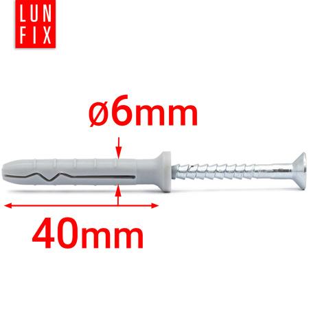 Kołki stożkowe szybkiego montażu 6x40 (200 szt.)