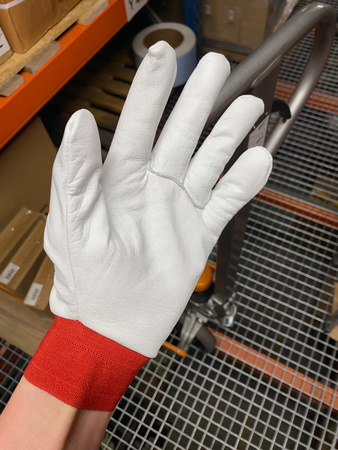 Rękawice robocze monterskie na rzep skórzane 8 M 12szt.