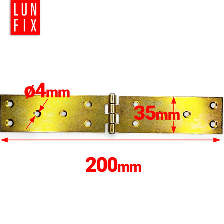 Zawias budowlany 200x35x1,5 mm prosty ocynkowany ZB3 2szt.