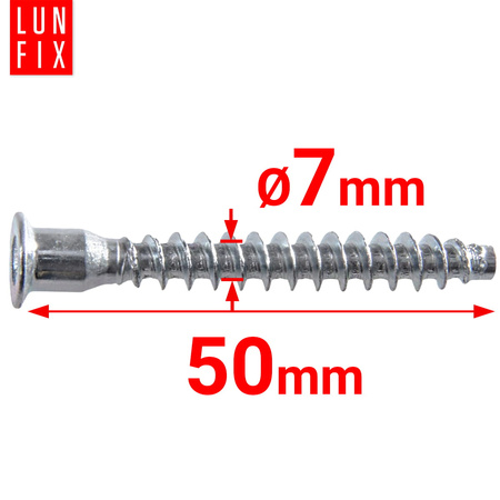 Wkręty konfirmaty 7x50mm do drewna ocynkowane 100szt.