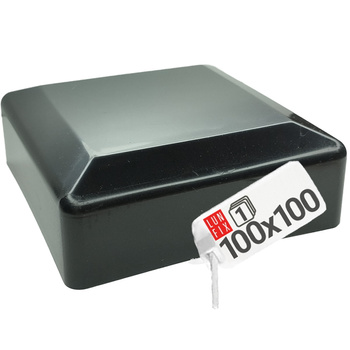 Nasadka na słupek 100x100 mm czarna daszek 1szt.