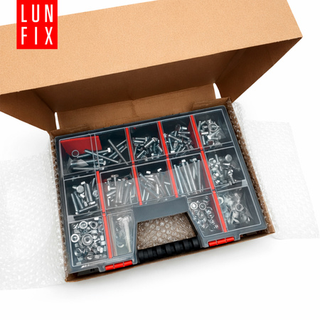 Śruby nakrętki podkładki 390szt. zestaw M10 ocynk