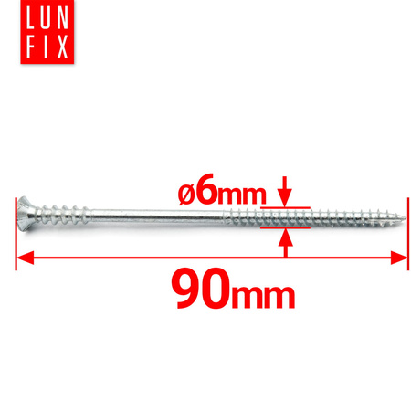 Wkręty dystansowe regulacyjne 6x90mm do łat 100szt.
