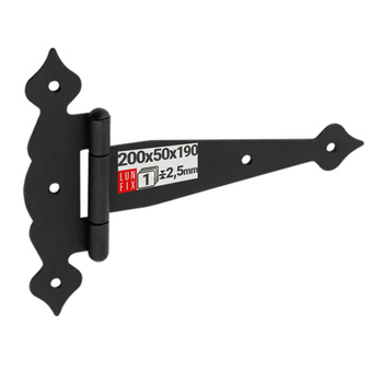 Ozdobny zawias trójkątny czarny 200x50x190x2,5 1szt.