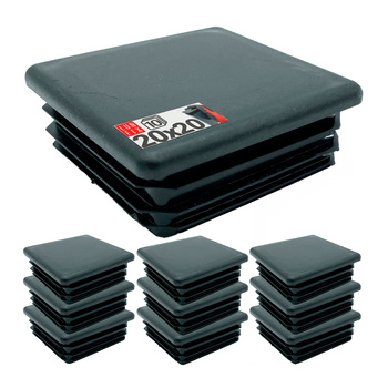 Zaślepka kwadratowa 20x20 nasadka do profili czarna 10szt.