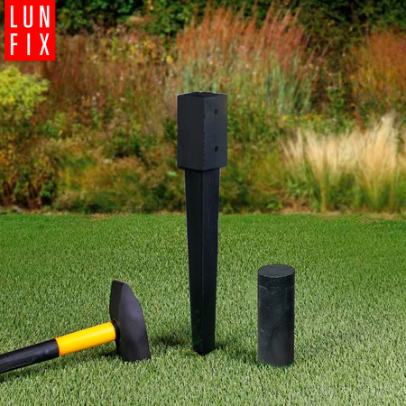 Podstawa słupa czarna wbijana 100x100 kotwa 750mm