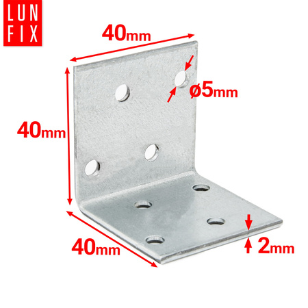 Kątownik szeroki 40x40x40x2,0 KS2 10szt.