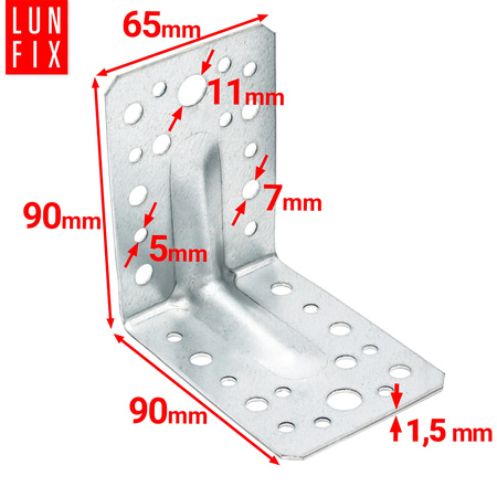 Kątownik z przetłoczeniem KPS1 90x90x65x1,5 1szt.
