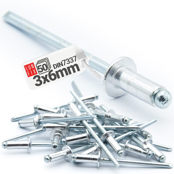 Nity zrywalne 3x6mm aluminiowo-stalowe 50szt.