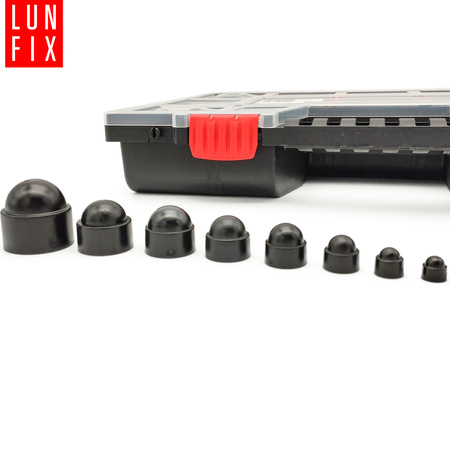 245 el. zestaw maskownic czarnych M5-M20 + organizer