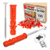 Kołki rozporowe 10x50 mm z wkrętem z łbem stożkowym 5x100 mm 100szt.