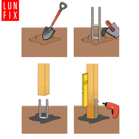 Zestaw podstawa słupa typ H 70mm + wkręty