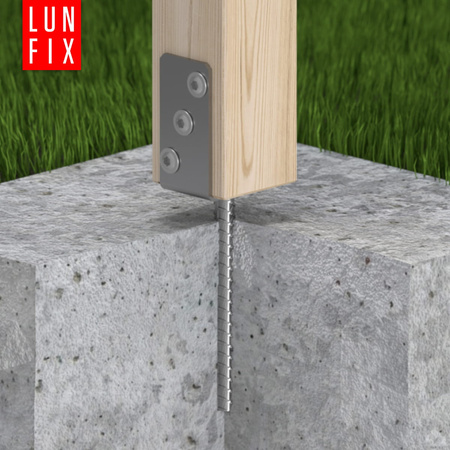 Podstawa słupa do wmurowania 140 mm kotwa z prętem do betonu