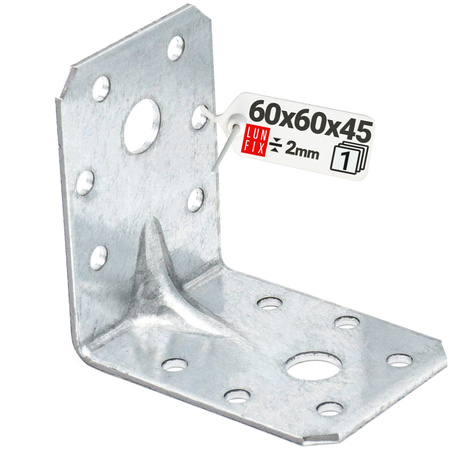 Kątownik ciesielski 60x60x45 mm montażowy 2mm 1szt.