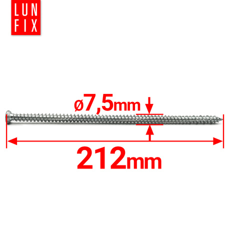 Wkręty do ościeżnic drzwi i okien 7,5x212mm ocynkowane 100szt.