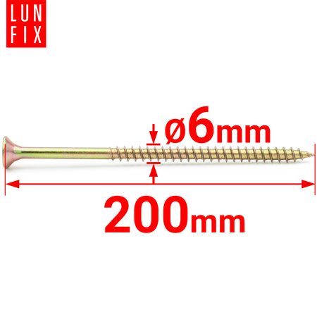 Wkręty uniwersalne 6x200 hartowane ocynkowane KDH 50szt.