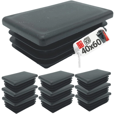 Zaślepka prostokątna czarna ZK 40x60/CZ