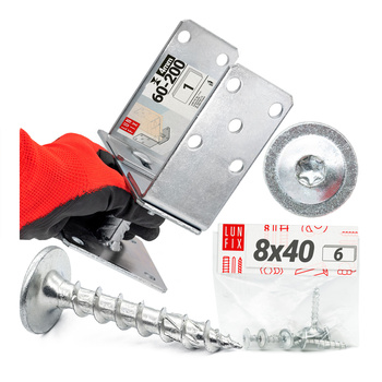 Zestaw podstawa słupa regulowana przykręcana 6-200 mm z wkrętami