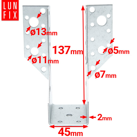 Wieszak belki 45x137 mm wspornik łącznik WB45