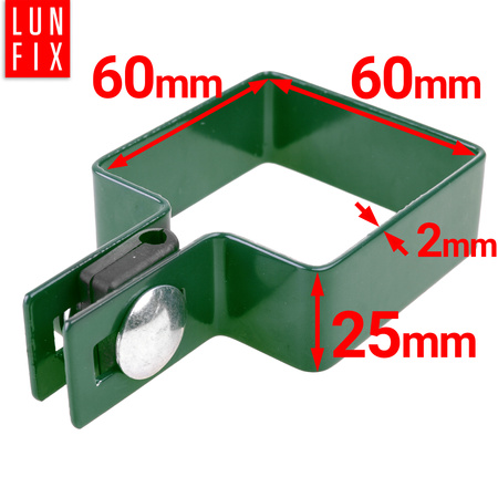 Obejma końcowa początkowa 60x60 mm końcowa zielona komplet