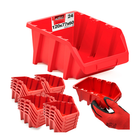 Kuweta warsztatowa czerwona 120x77x60 24szt.