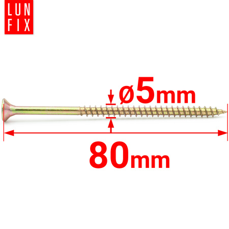 Wkręty uniwersalne 5x80 hartowane ocynkowane KDH 200szt.