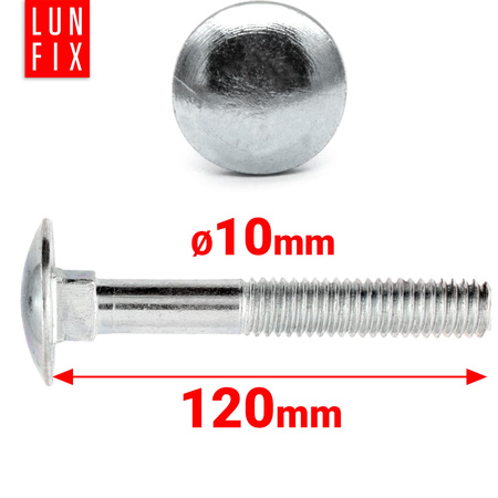 Śruby zamkowe M10x120mm ocynkowane łeb grzybkowy 1kg