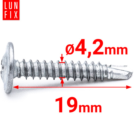 Wkręty samowiercące 4,2x19mm podkładkowe do metalu WSPC 100szt.
