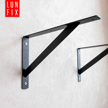 Wspornik półki 25x15cm wzmacniany czarny