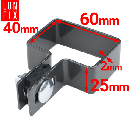 Obejma końcowa początkowa 40x60 mm grafit komplet