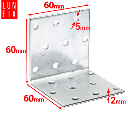 Kątownik montażowy 60x60x60x2.0