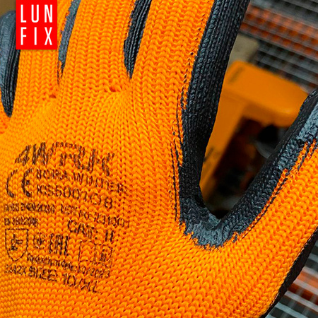 Rękawice robocze zimowe bawełniane z lateksem 10 XL 12szt.