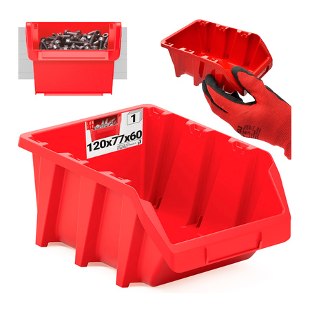 Kuweta warsztatowa czerwona 120x77x60 1szt.