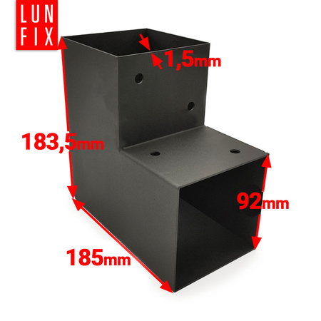 Łącznik belki kwadratowy L 90x90mm wspornik do kantówek 2 końce