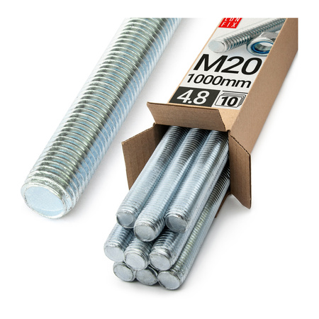Pręt gwintowany szpilka M20 ocynkowany 1000 mm 10szt.